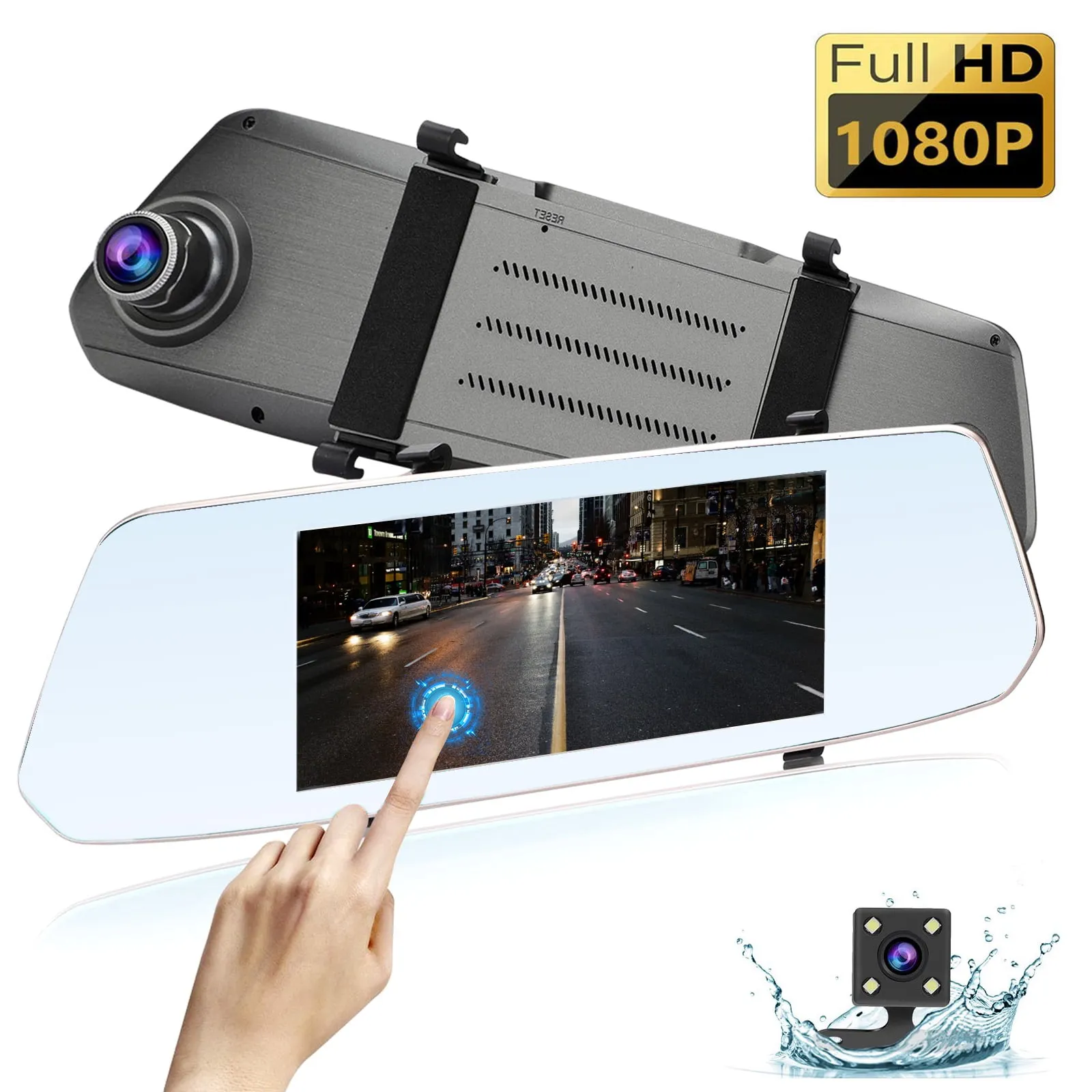 1080p Mirror Dash Cam with Backup Camera - view 2