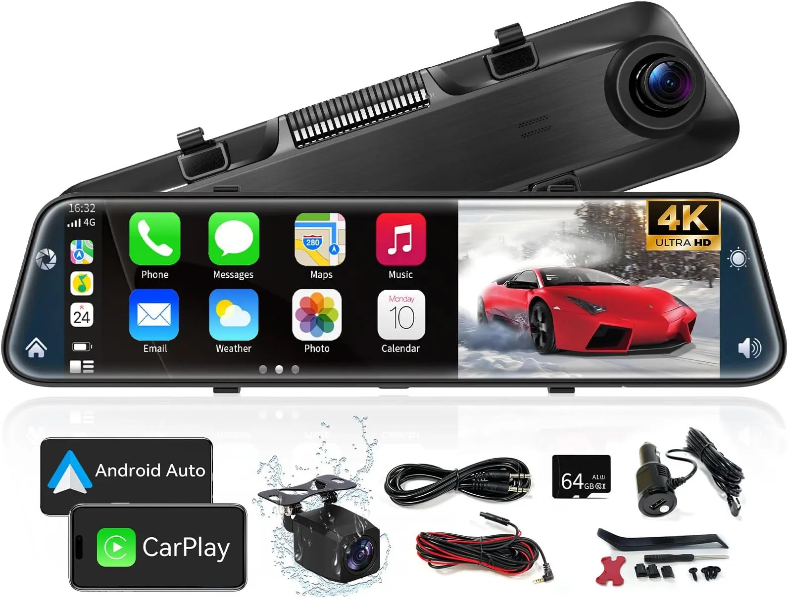 1080p Mirror Dash Cam with Backup Camera - view 6