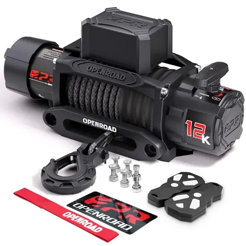12,000lb Extreme Waterproof Recovery Winch Kit - Towing & Utility for Off-Road Jeeps