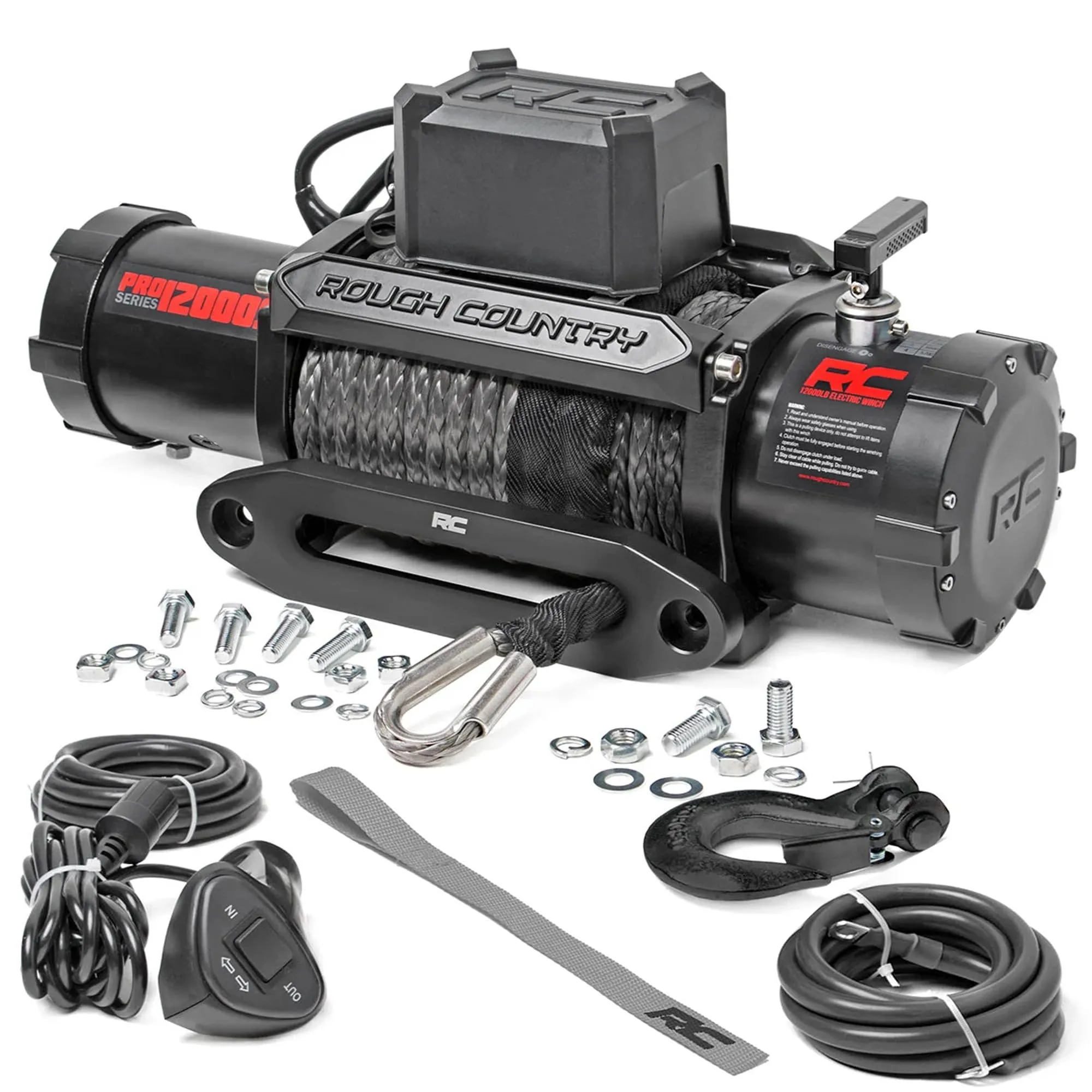12,000lb Recovery Winch with Synthetic Rope Line - view 3