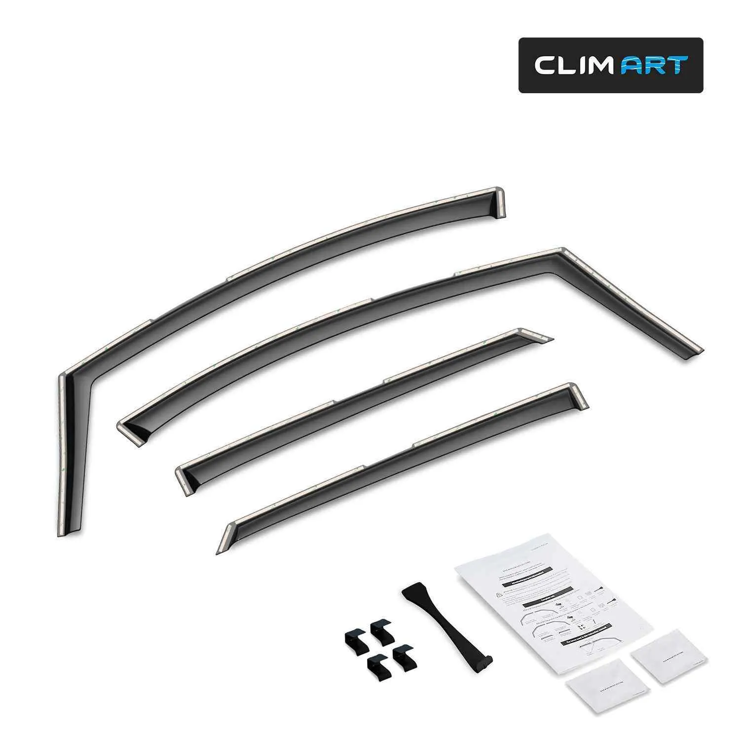 4-Piece In-Channel Window Rain Deflectors - Exterior & Body for Crew Cab Trucks
