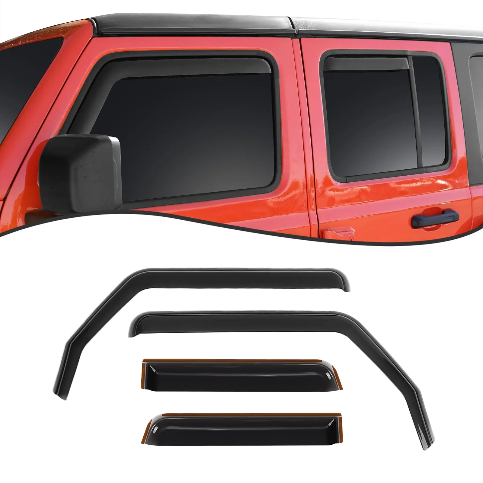 4-Piece In-Channel Window Rain Deflectors - view 2