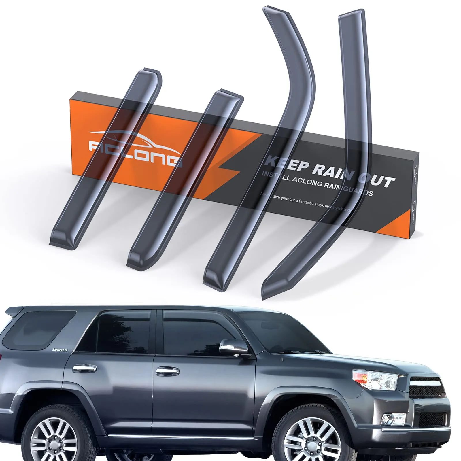 4-Piece In-Channel Window Rain Deflectors - view 4