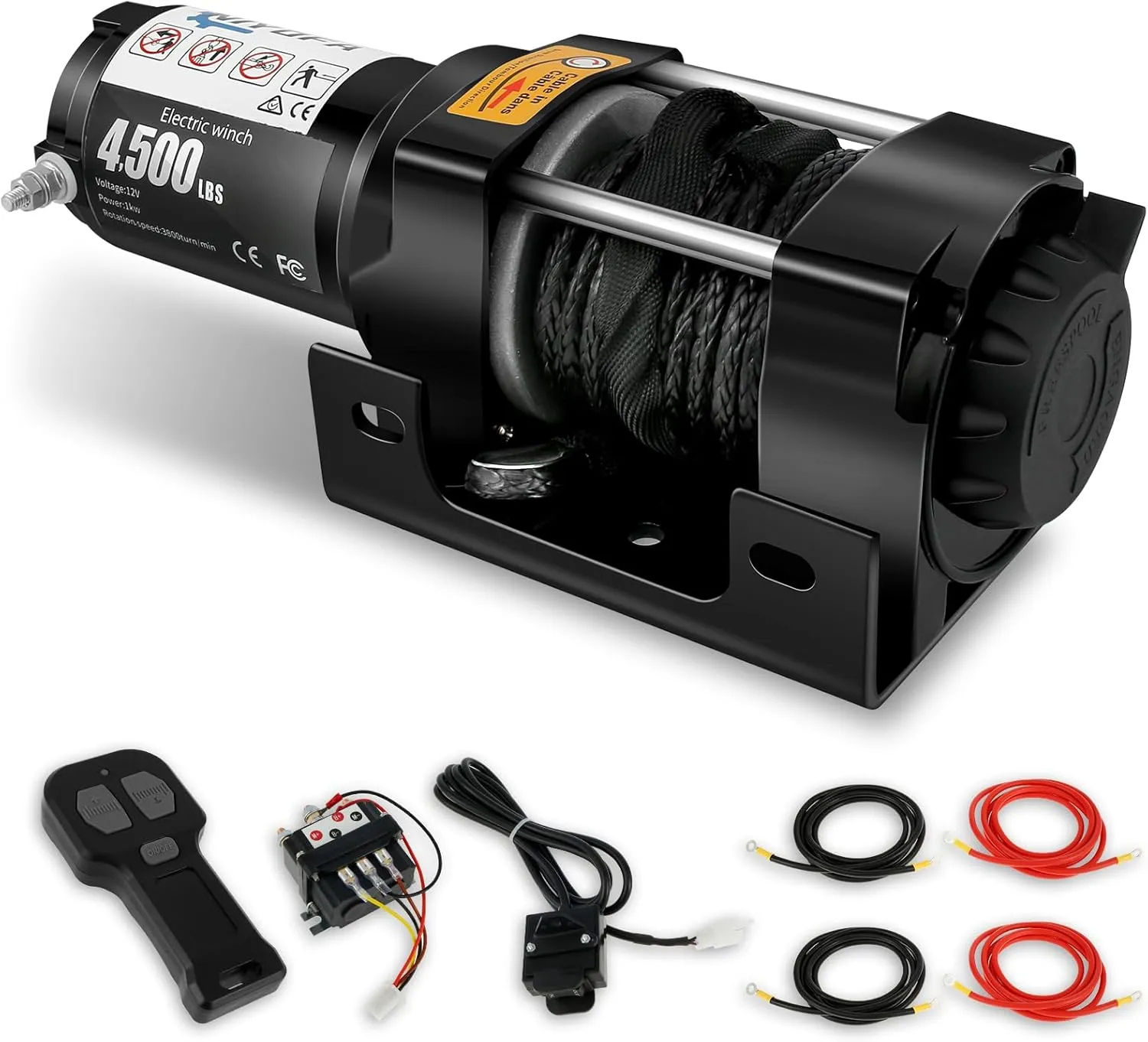 4500lb Electric Winch for ATV/UTV Trail Riders - Towing & Utility for Off-Road ATVs