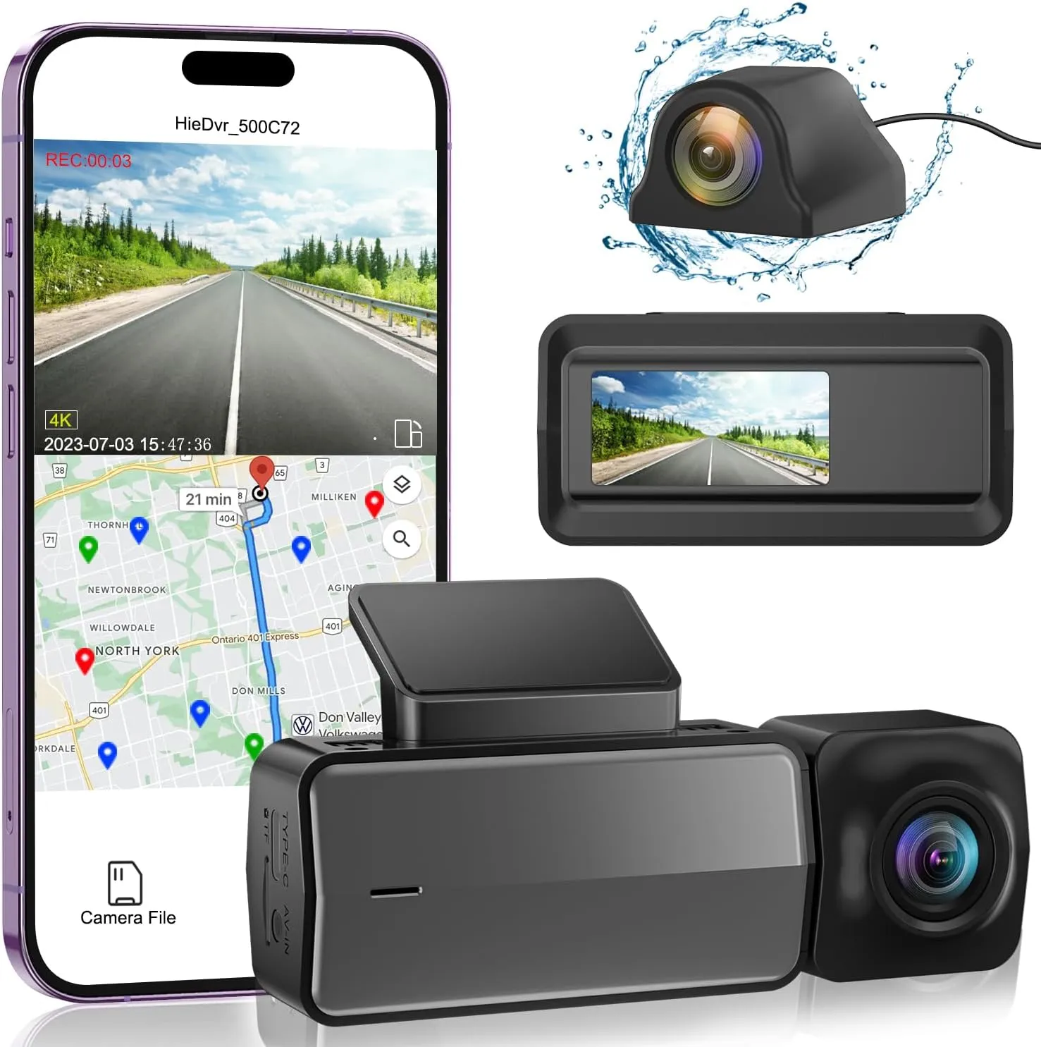 4K Fleet Cloud Security Dash Cam (5-Camera Hub) - view 3