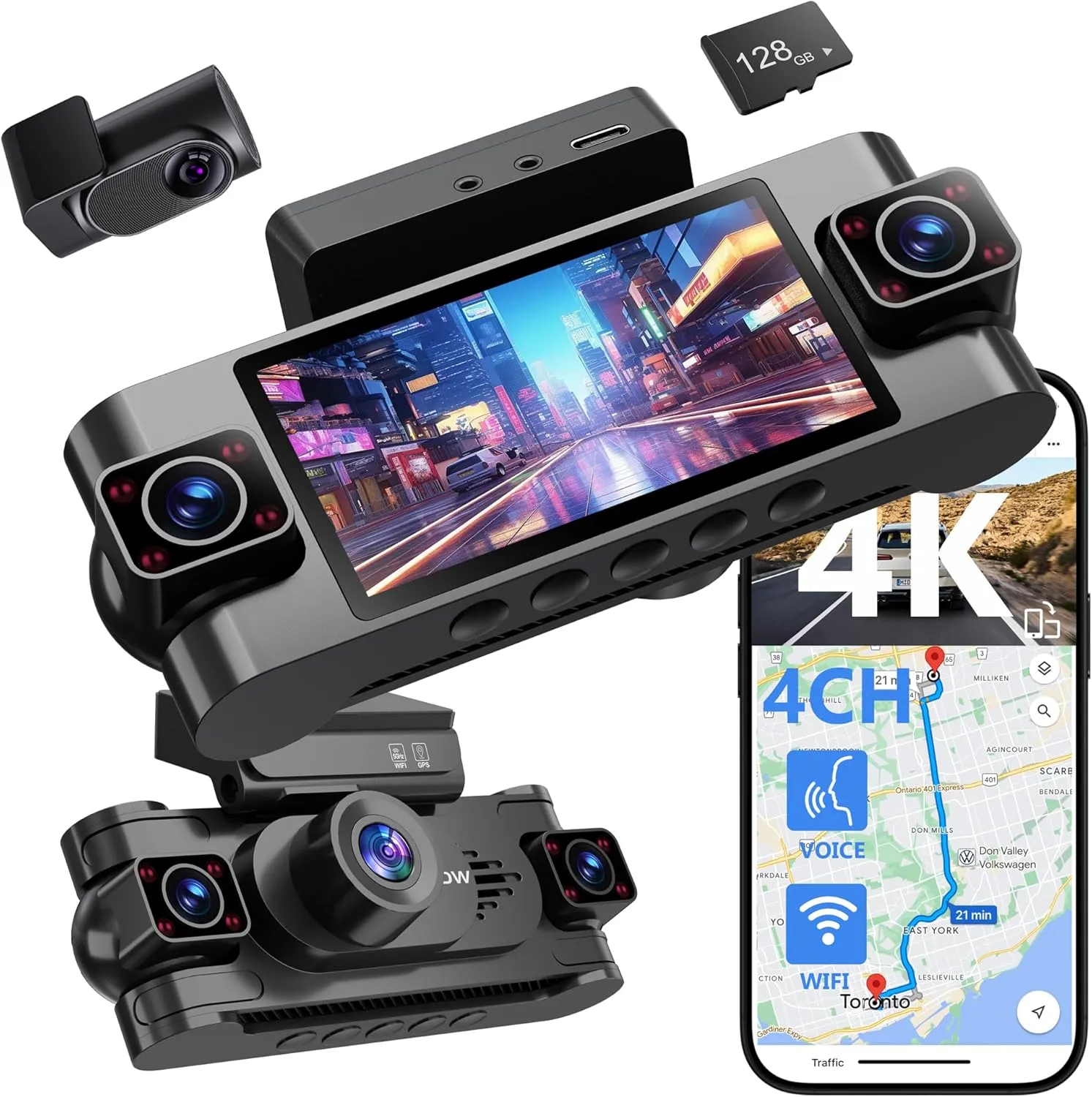 4K Fleet Cloud Security Dash Cam (5-Camera Hub) - view 5