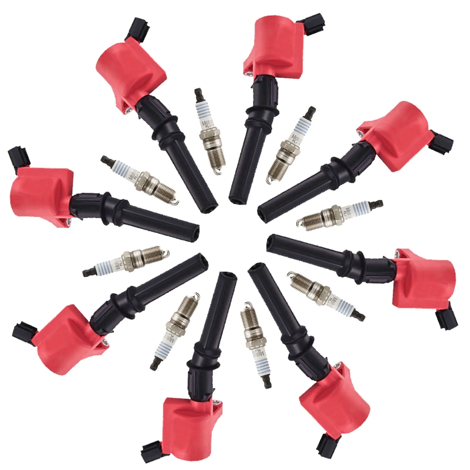 8-Pack Heavy-Duty Ignition Coil Pack Set - Engine Components for V8 Engines