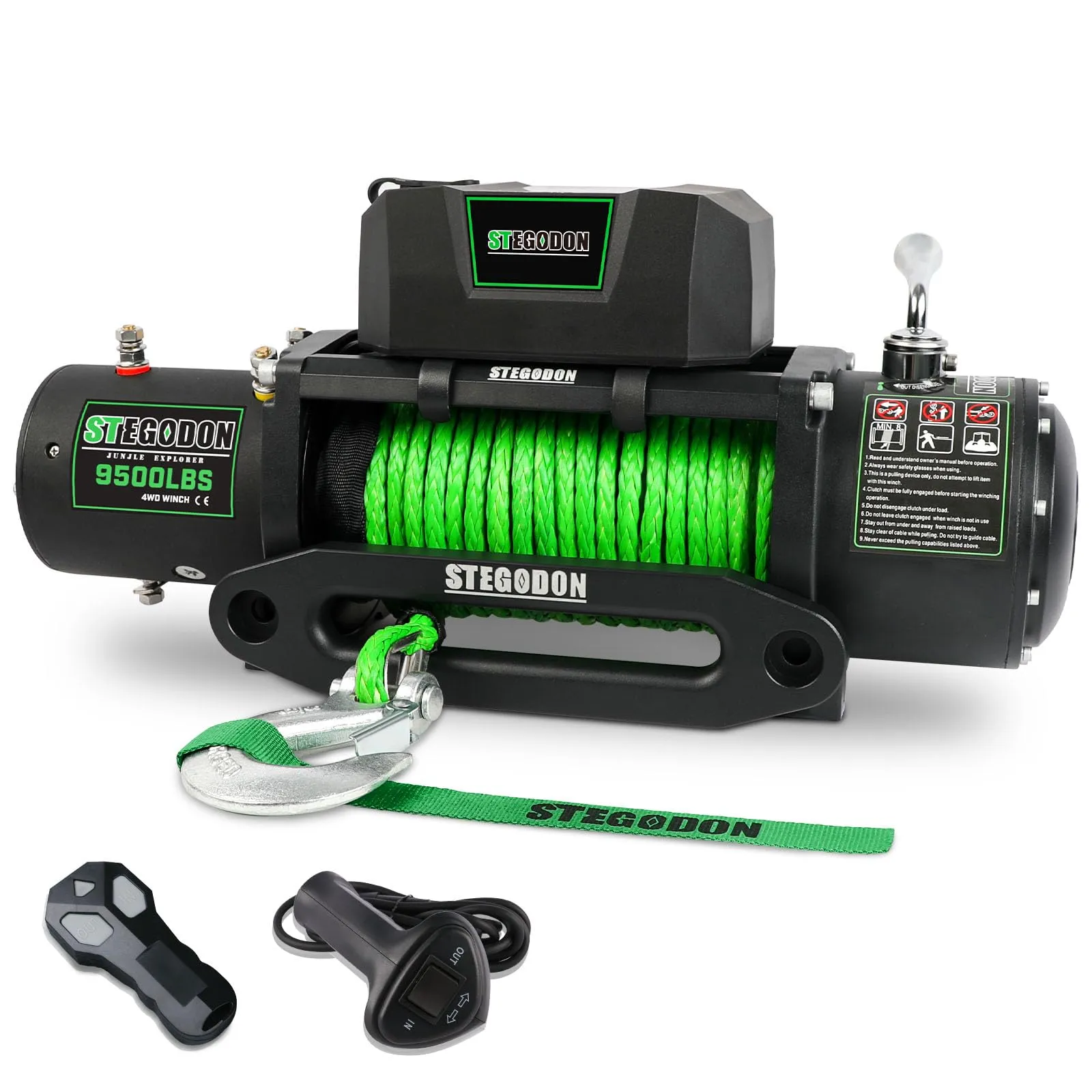 9500lb Waterproof Off-Road Recovery Winch - view 4
