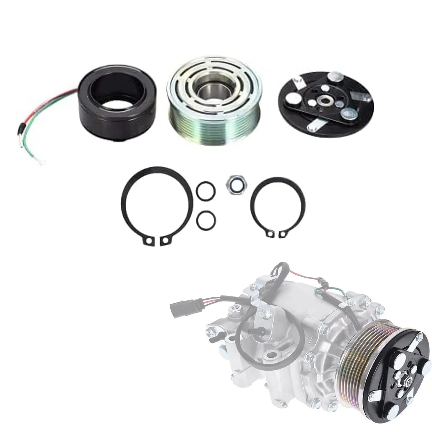 A/C Compressor with Clutch Assembly - view 2