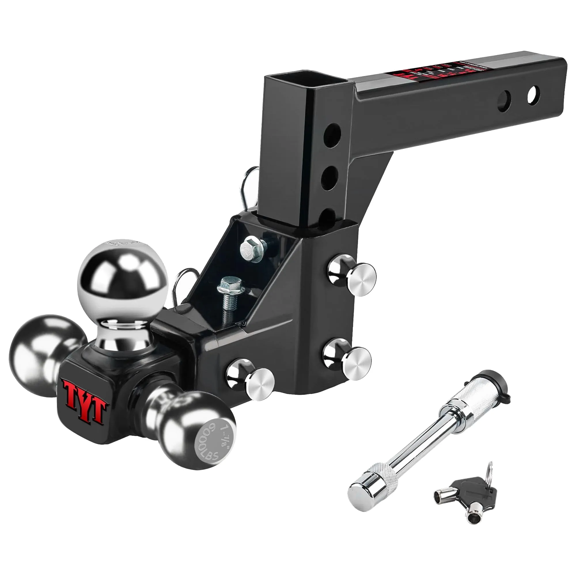 Adjustable Drop Hitch Ball Mount (Multi-Ball) - Towing & Utility for Heavy Duty Trucks