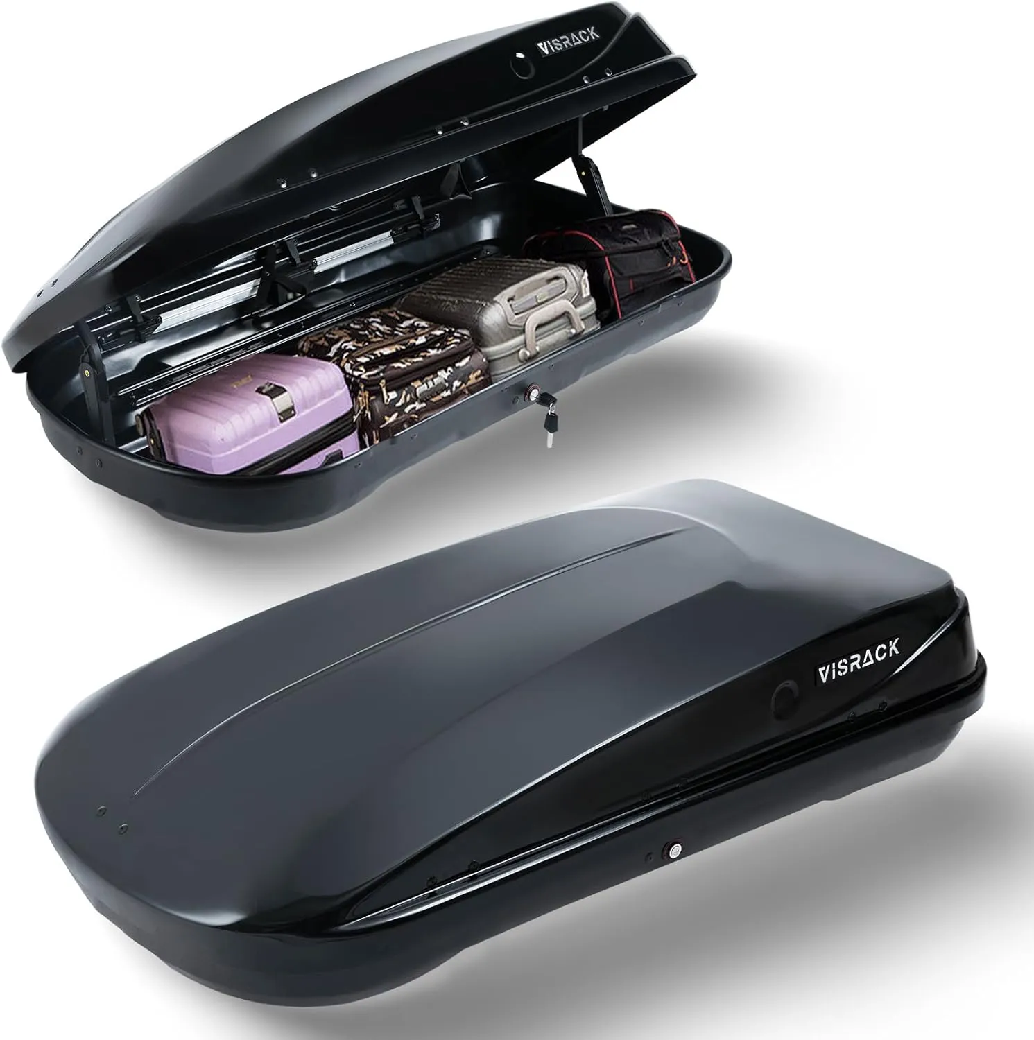 Aerodynamic Hard-Shell Roof Cargo Storage Box - view 3