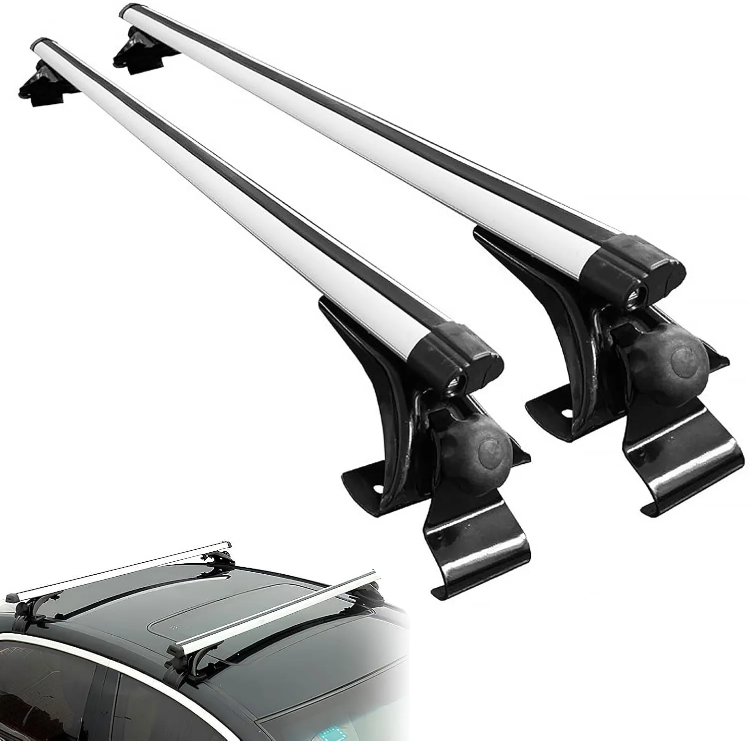 Aluminum Roof Rack Utility Crossbars (Pair) - Towing & Utility for Raised Rail SUVs