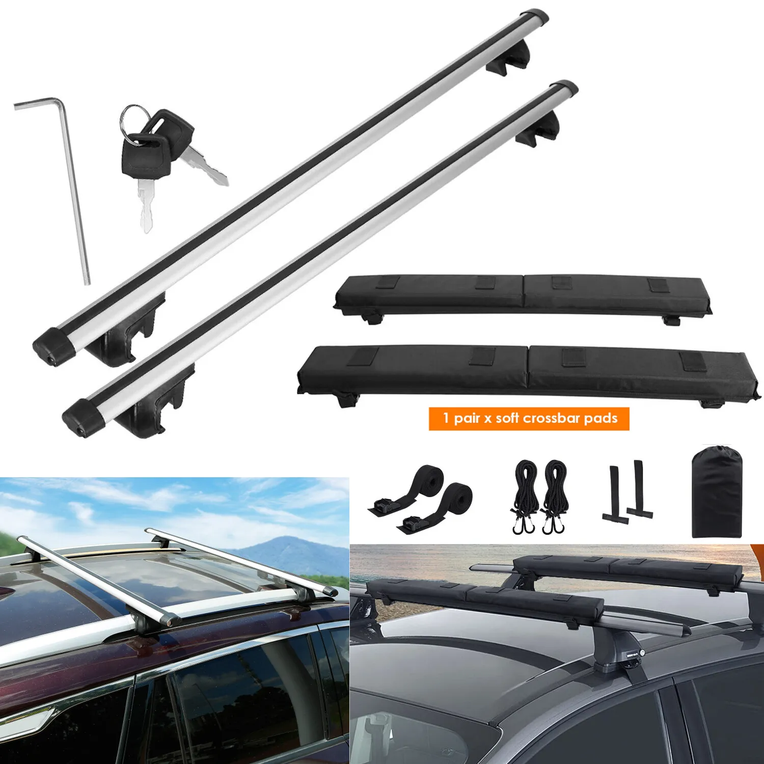 Aluminum Roof Rack Utility Crossbars (Pair) - view 6