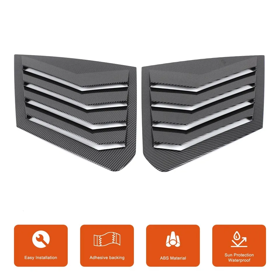 Carbon Fiber Rear Window Louver Shutter Guard - view 2