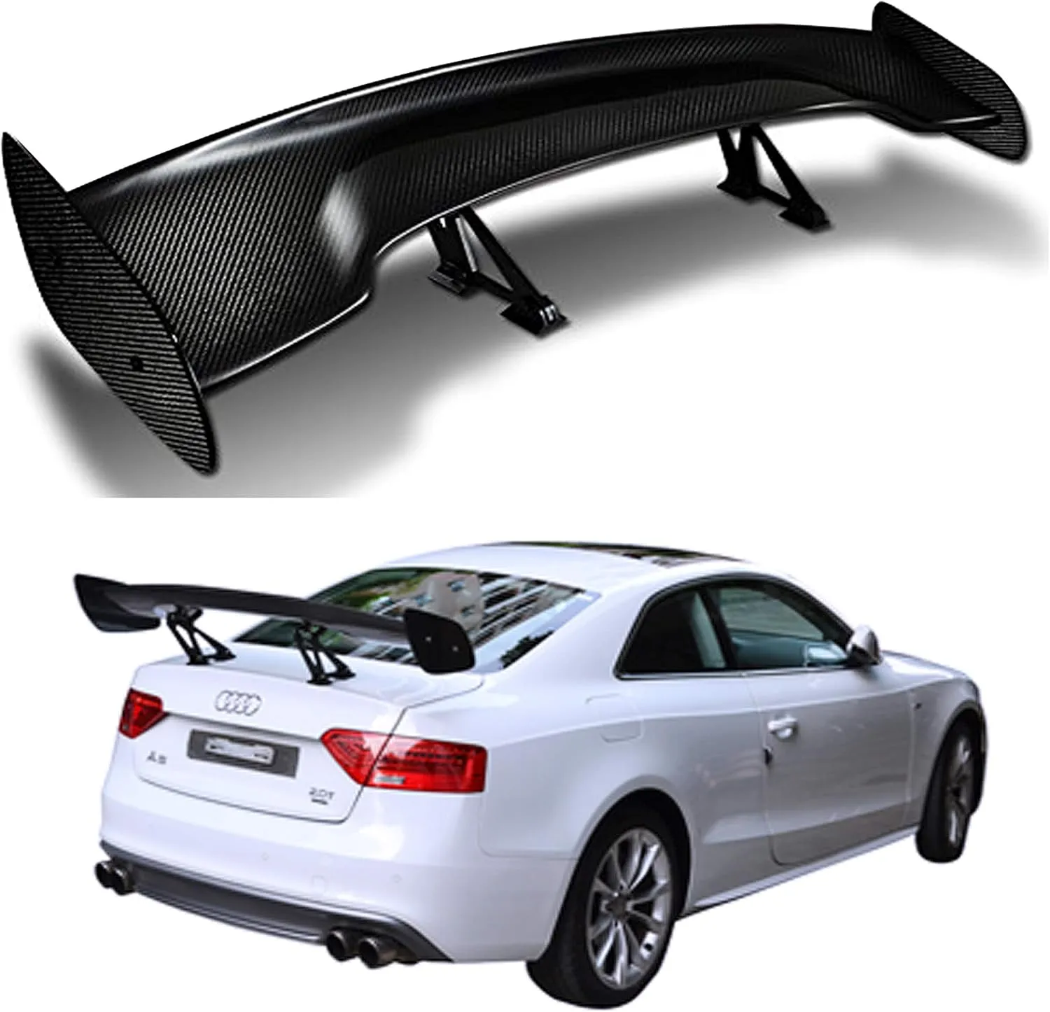 Carbon Fiber Style Trunk Spoiler Wing - view 2