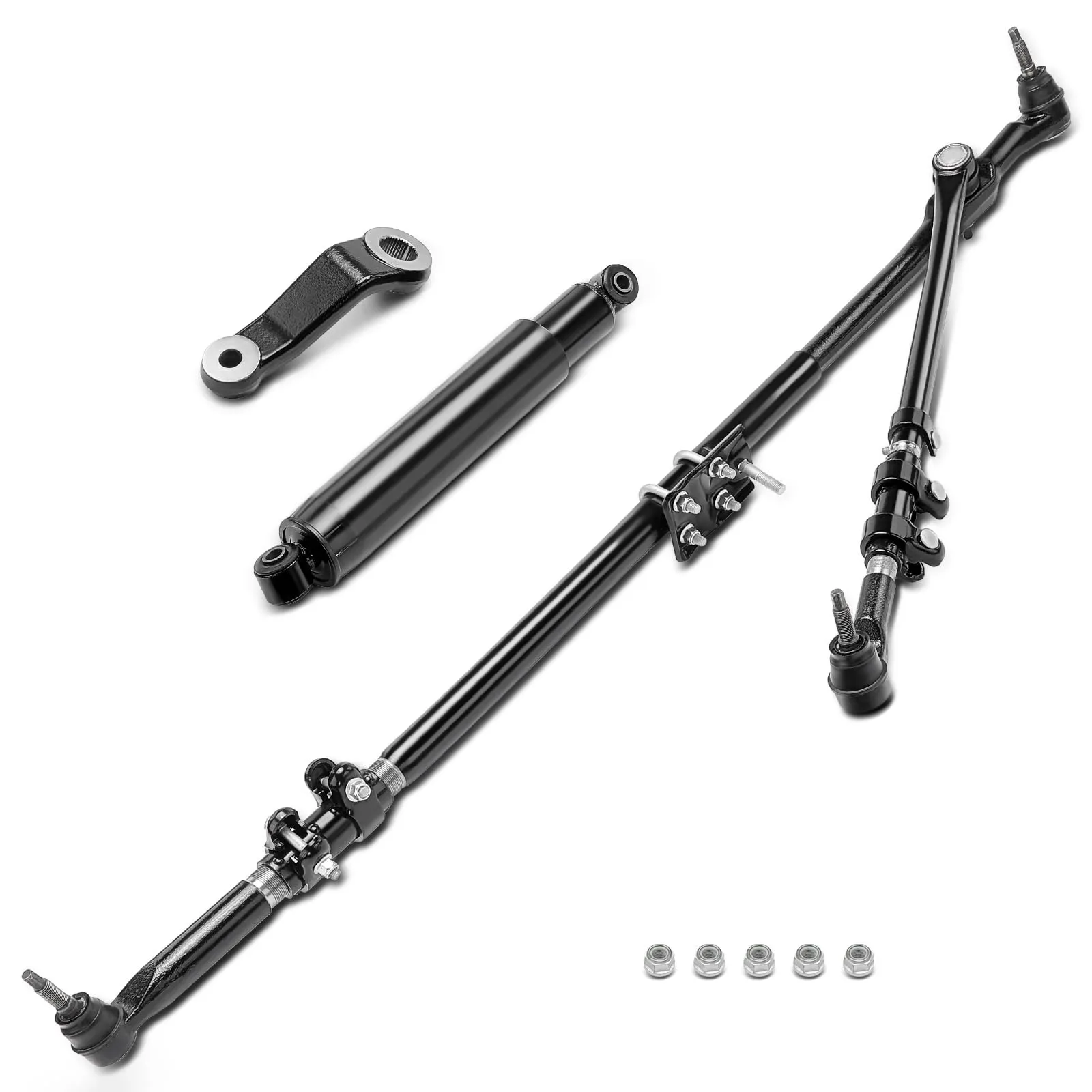 Chromoly Heavy-Duty Steering Drag Link Tie Rod Kit - Suspension & Steering for Heavy Lifted Trucks
