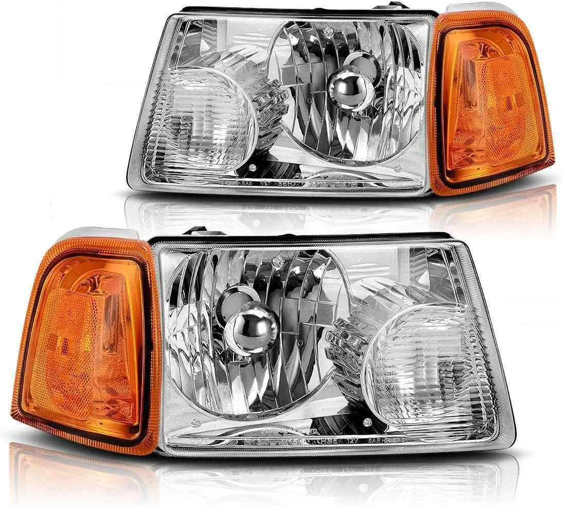 Clear Lens Chrome LED Headlight Housing (Left) - Lighting for Mid-Size SUVs