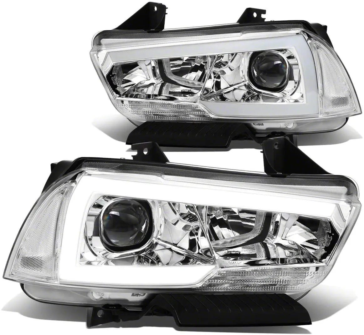 Clear Lens Chrome LED Headlight Housing (Right) - Lighting for Mid-Size SUVs