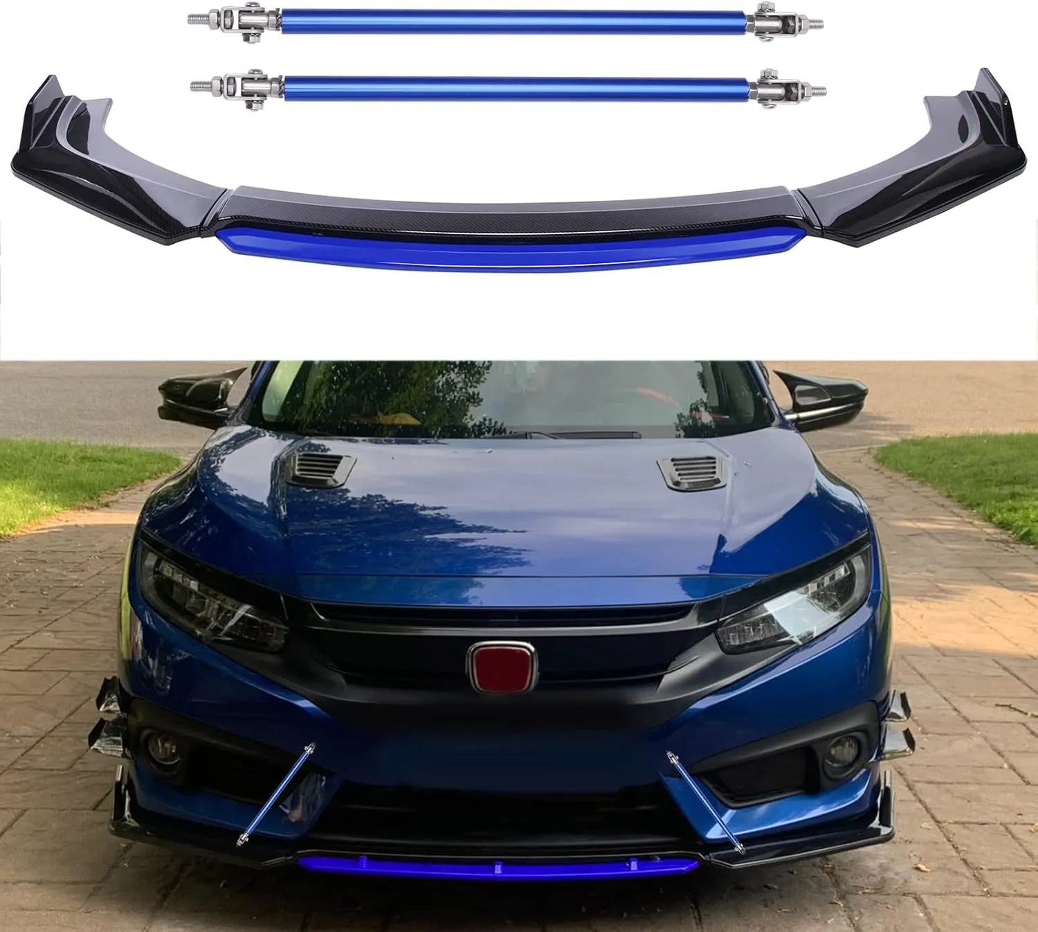 Complete Carbon Fiber Aero Body Lip Kit (3-Piece) - view 3