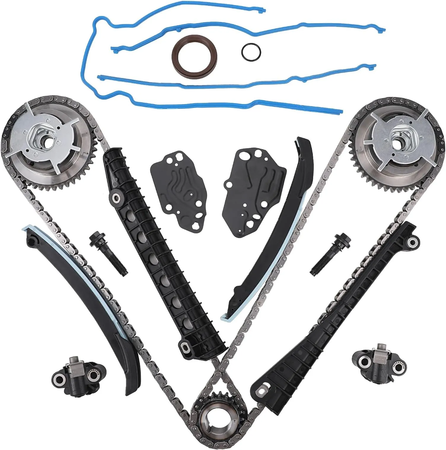 Complete Engine Timing Chain Kit with Cam Phasers - Engine Components for Modern Pickups