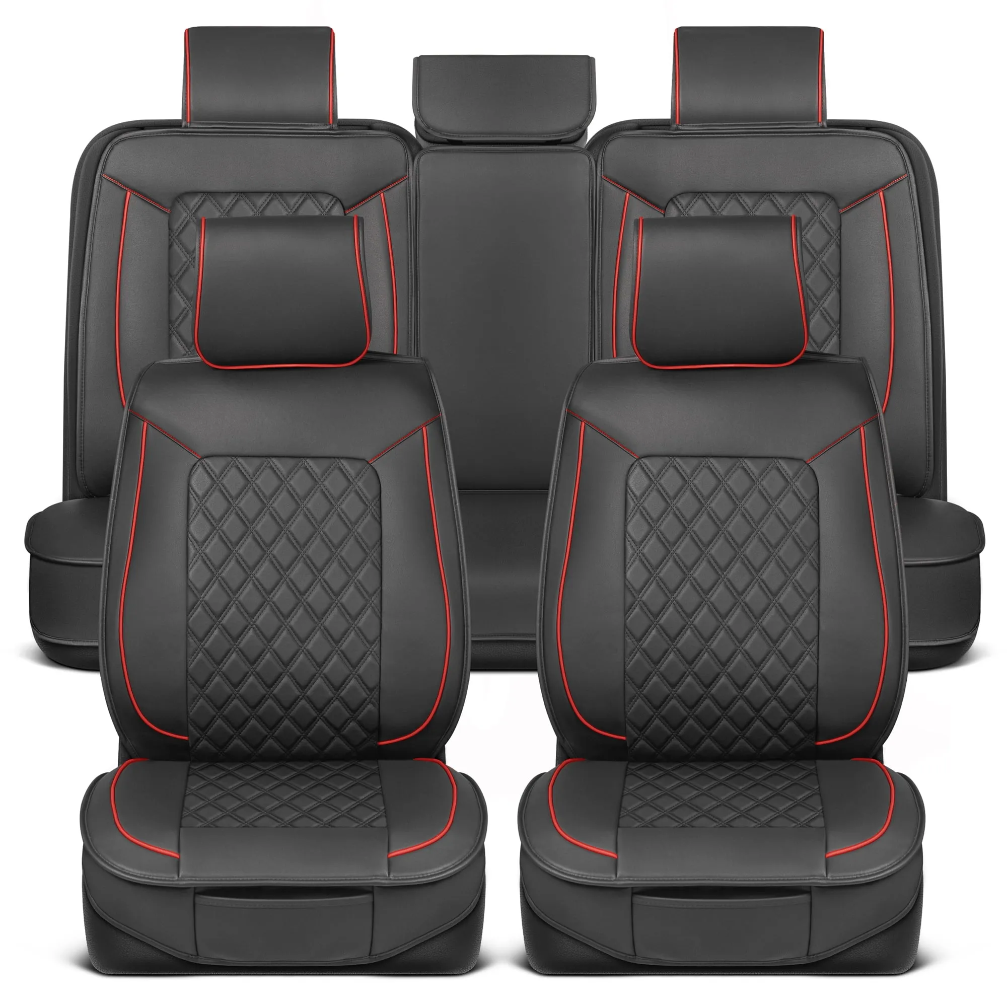 Custom Faux-Leather Full-Row Seat Covers Set - Interior for Crew Cab Trucks