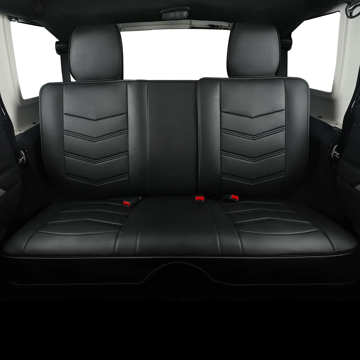 Custom Faux-Leather Full-Row Seat Covers Set - view 5