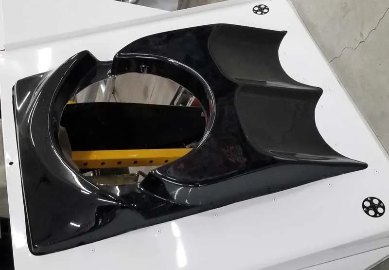 Custom Fiberglass Aggressive Hood Scoop Shell Panel - view 3