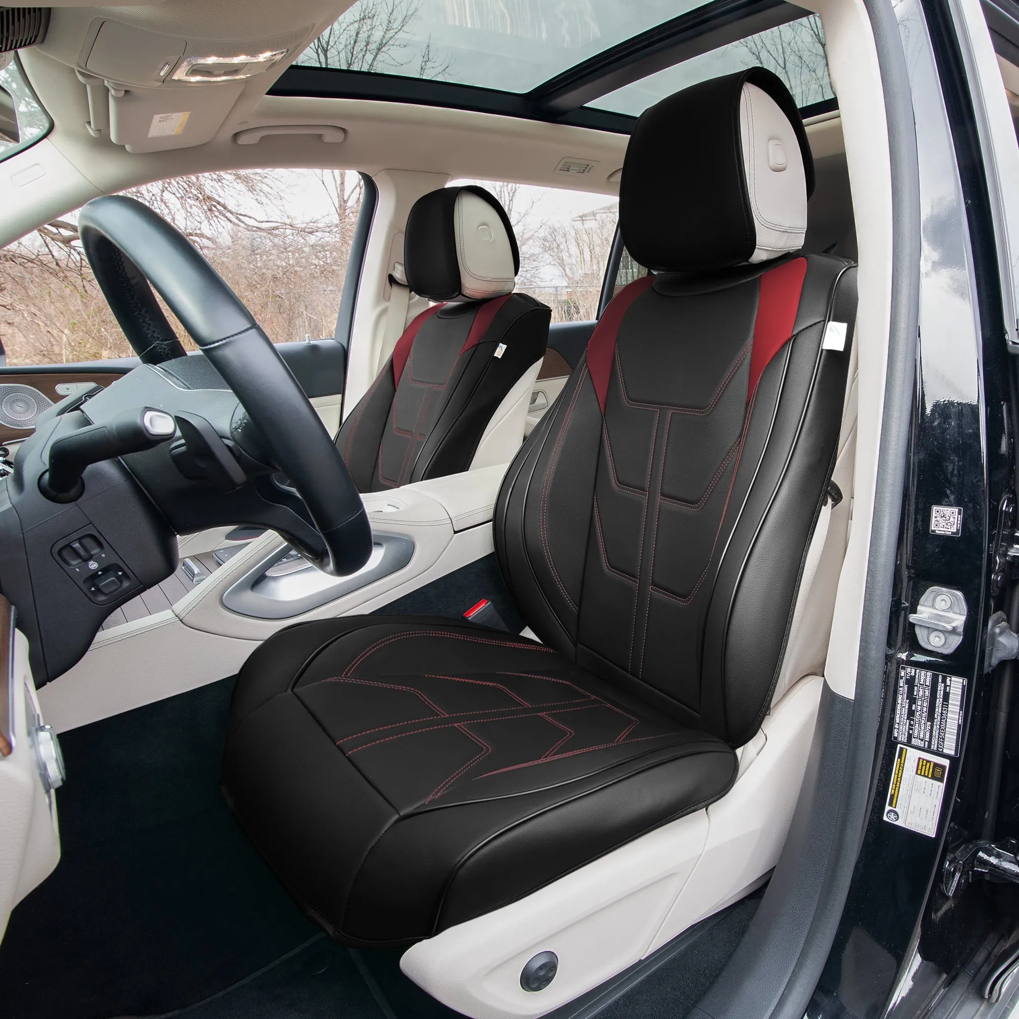 Custom-Molded Faux Leather Seat Covers (Front) - view 2