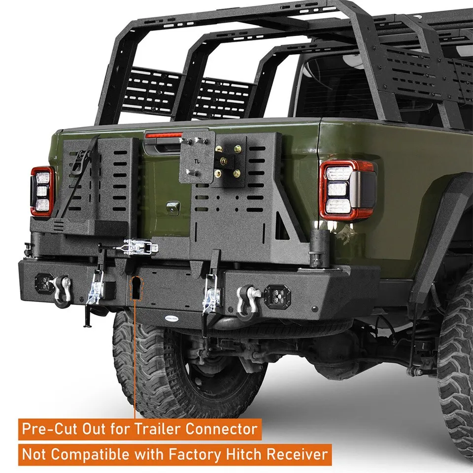 Custom Off-Road Steel Rear Bumper with Tire Carrier - view 3