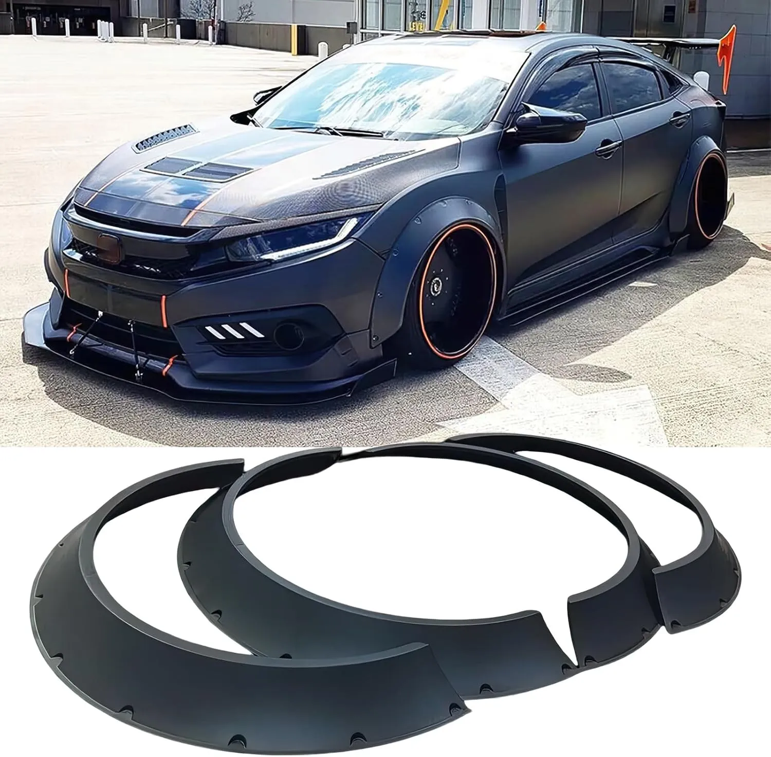 Custom Painted Fiberglass Fender Flares Set (4-Pack) - view 4