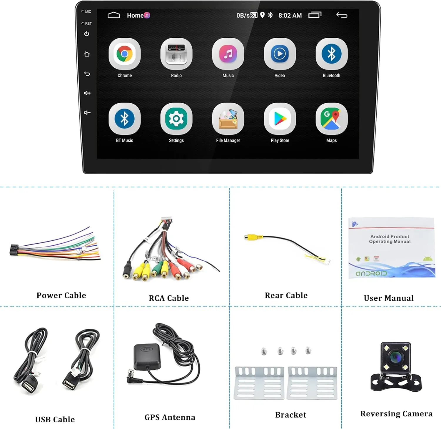 Double-Din 10-Inch Rotating Android Head Unit - Electronics for Custom Dash Setups
