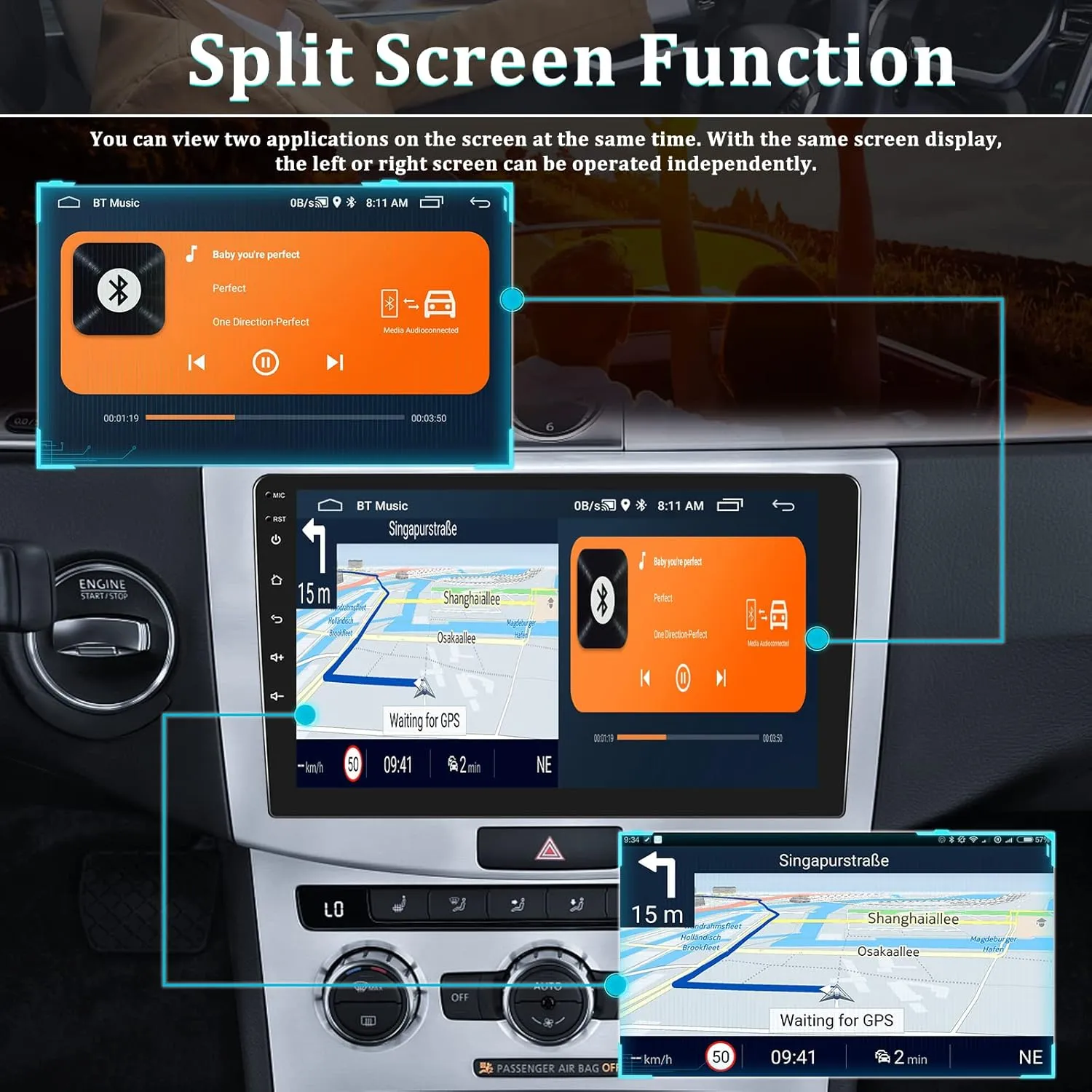 Double-Din 10-Inch Rotating Android Head Unit - view 3