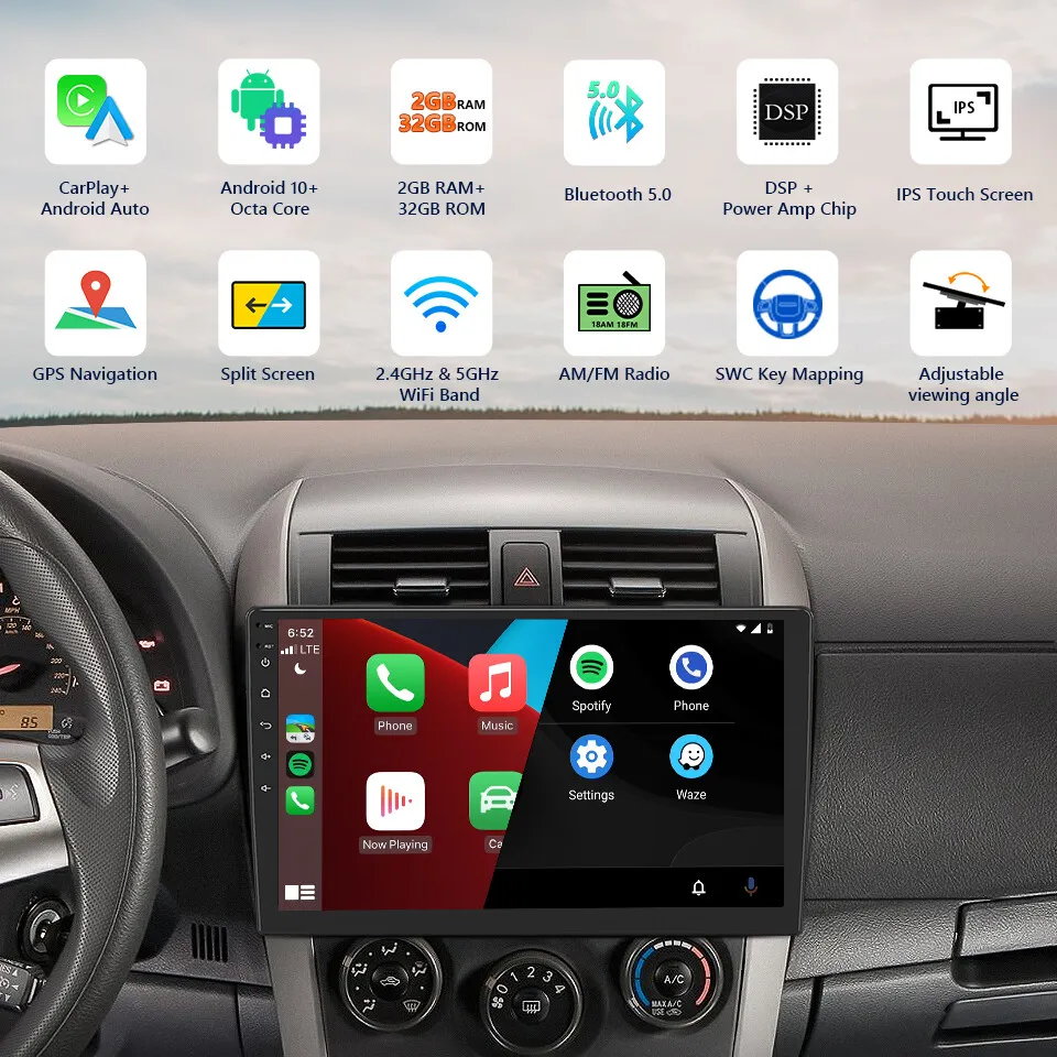 Double-Din 10-Inch Rotating Android Head Unit - view 5