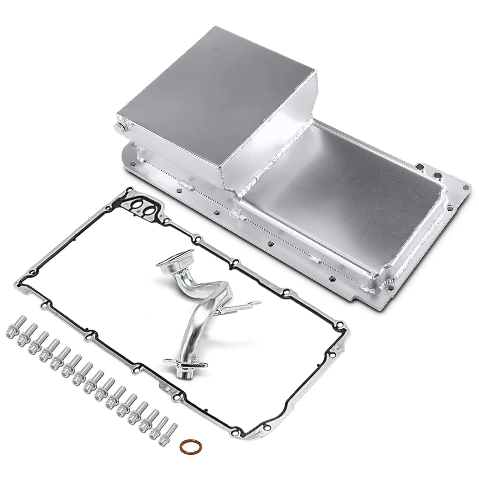 Dry-Sump Deep Aluminum Engine Oil Pan Kit - Engine Components for Race Track Cars