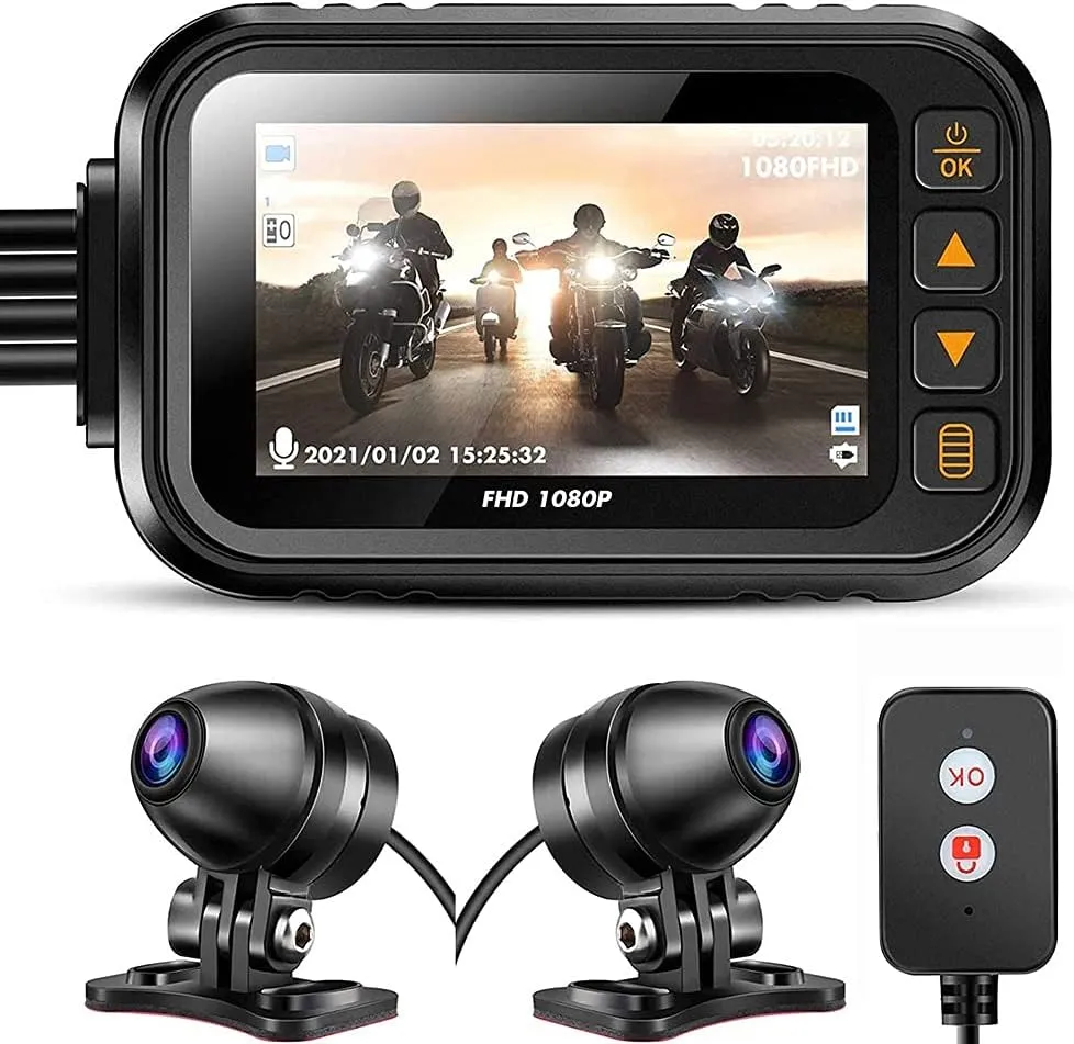 Dual-Lens Motorcycle Dash Cam Waterproof System - view 5