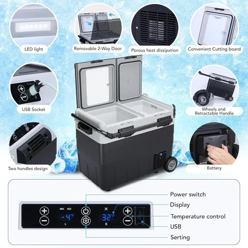Dual-Zone Portable Electric Car Fridge/Freezer Box - view 2
