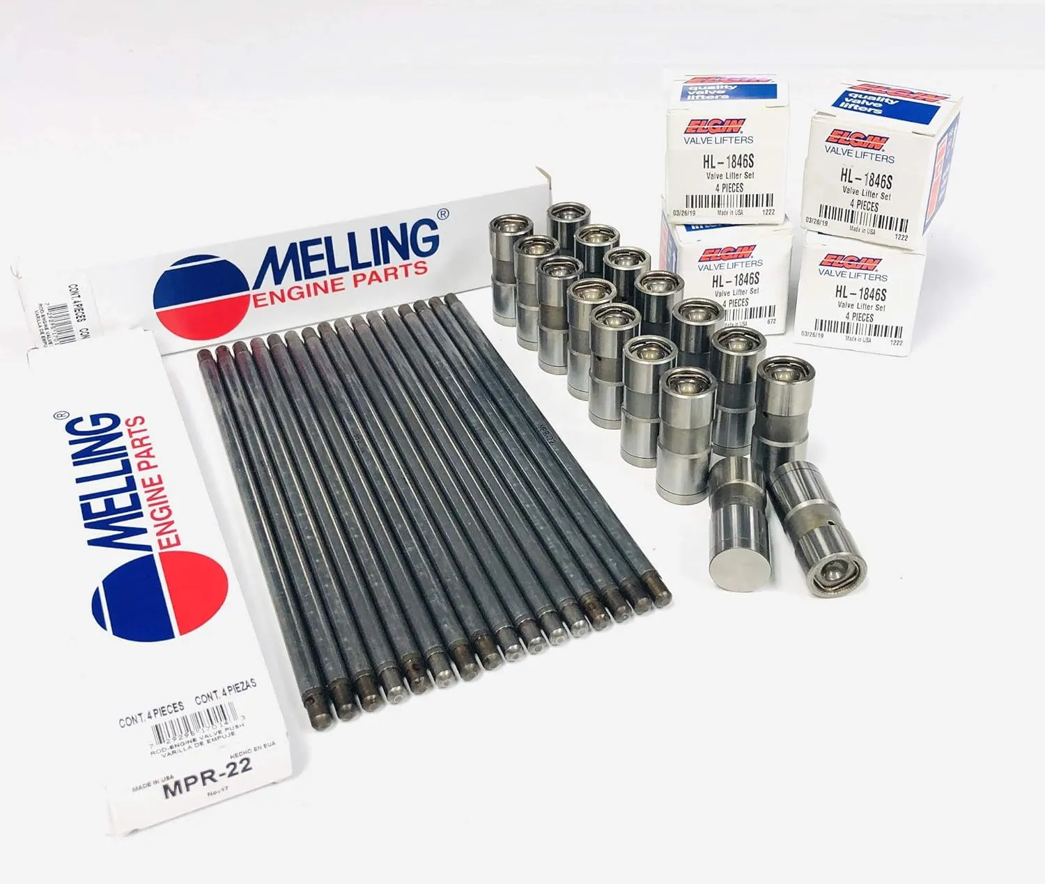 Engine Valve Lifters & Pushrods Complete Kit - Engine Components for Pushrod Engines
