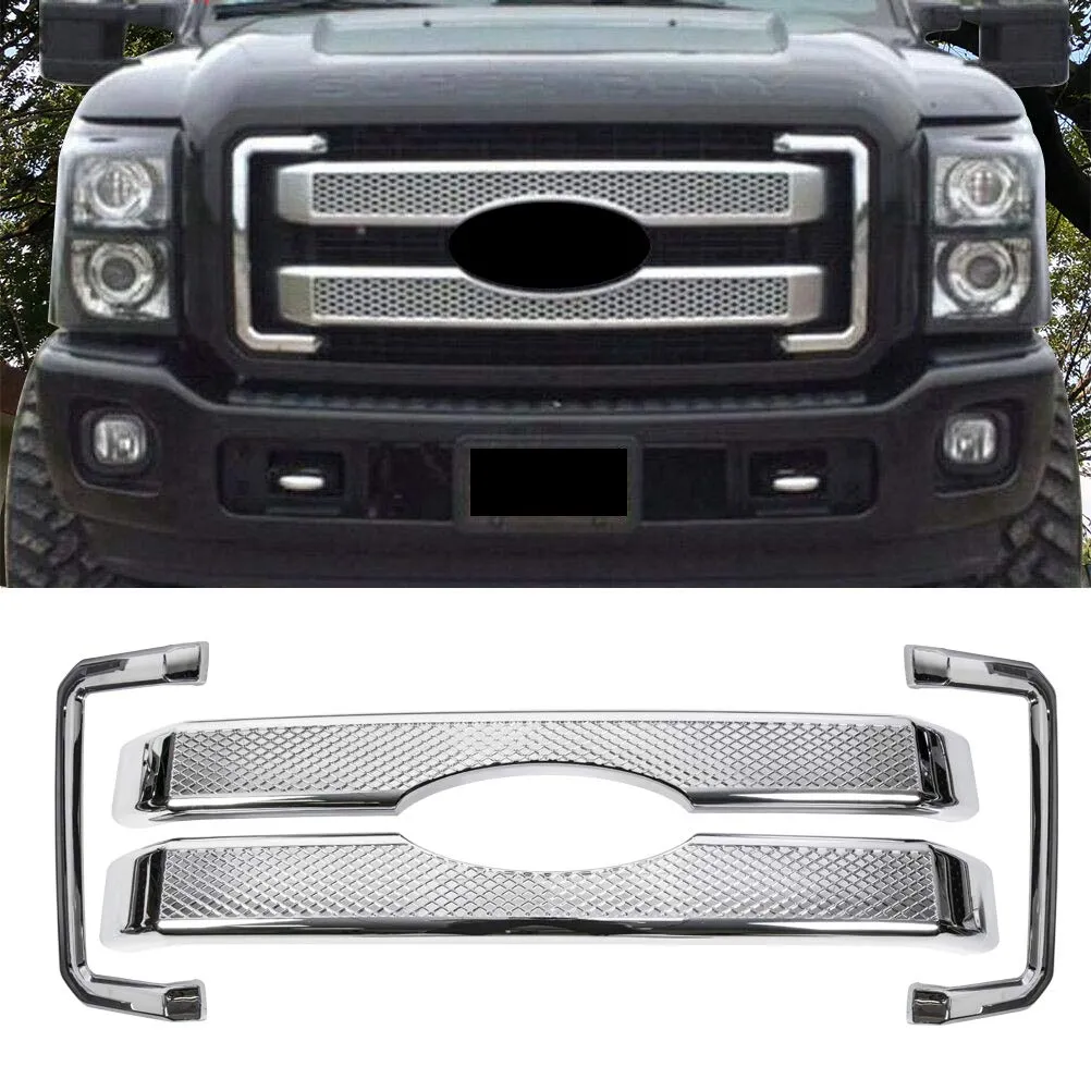 Factory-Style Chrome Mesh Front Grille - view 3