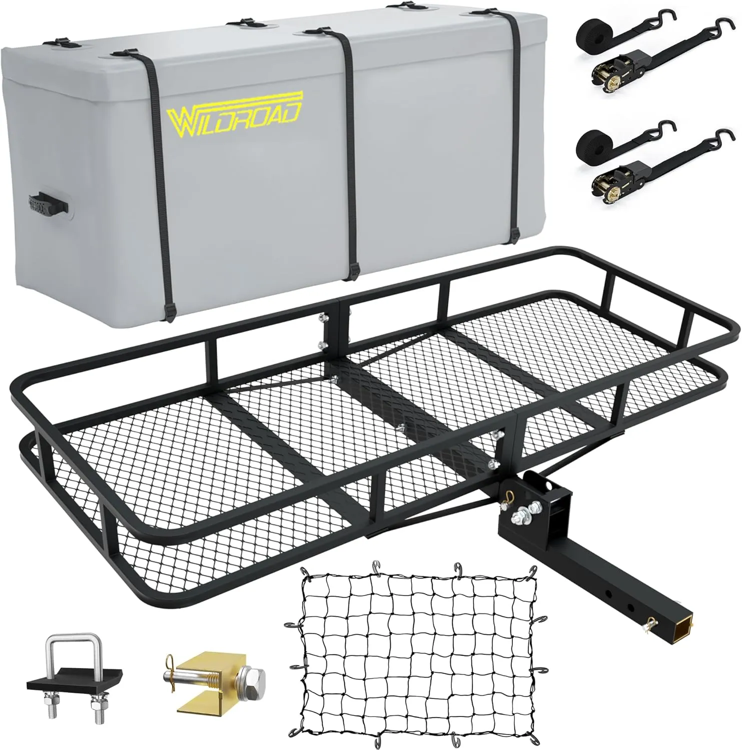 Foldable Hitch-Mounted Steel Cargo Carrier Basket - view 4