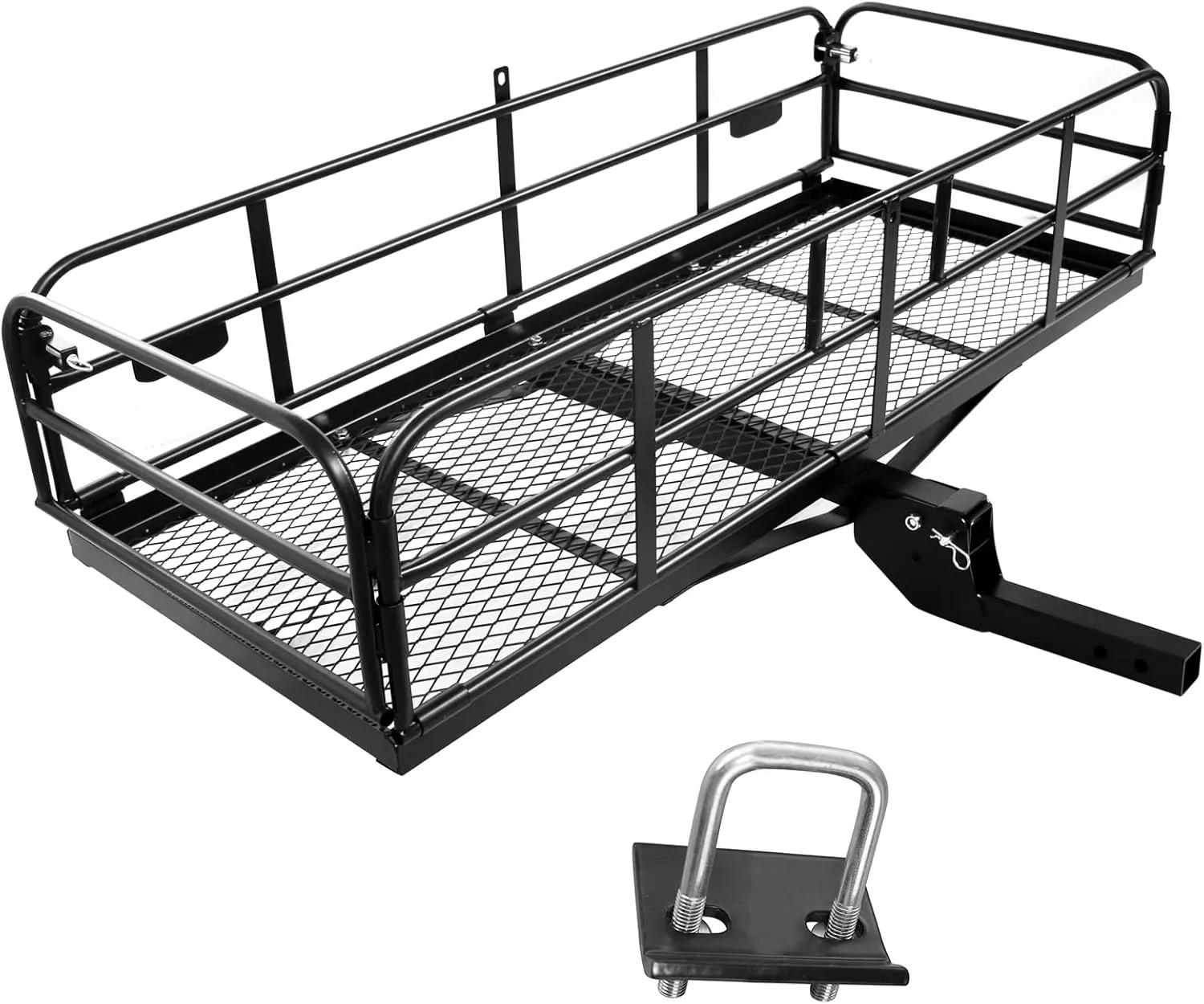 Foldable Hitch-Mounted Steel Cargo Carrier Basket - view 5