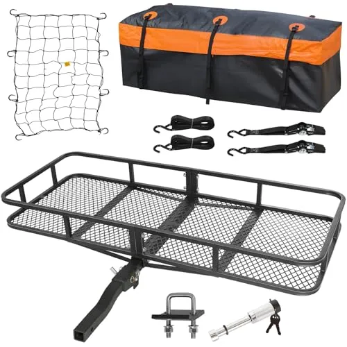 Foldable Hitch-Mounted Steel Cargo Carrier Basket - view 6