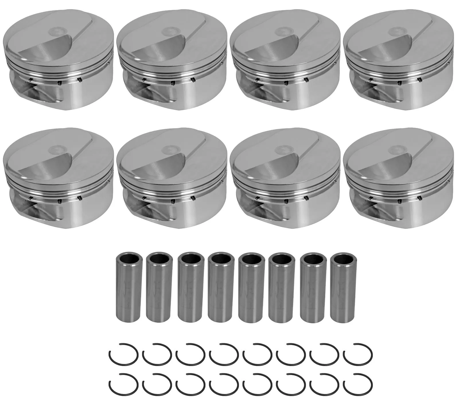 Forged Aluminum Performance Pistons Set (8-Pack) - Engine Components for High-HP Builds