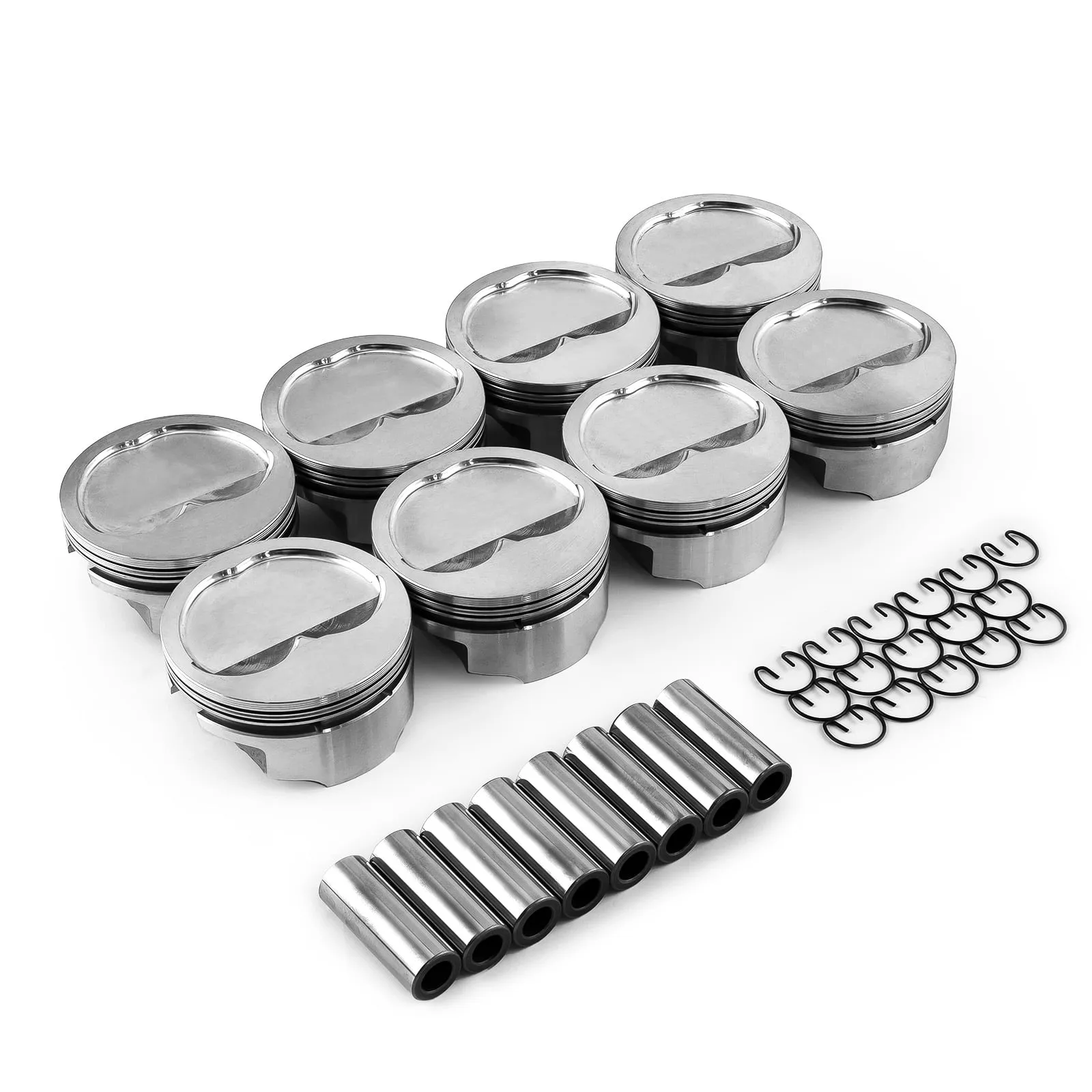 Forged Aluminum Performance Pistons Set (8-Pack) - Engine Components for Supercharged V8s
