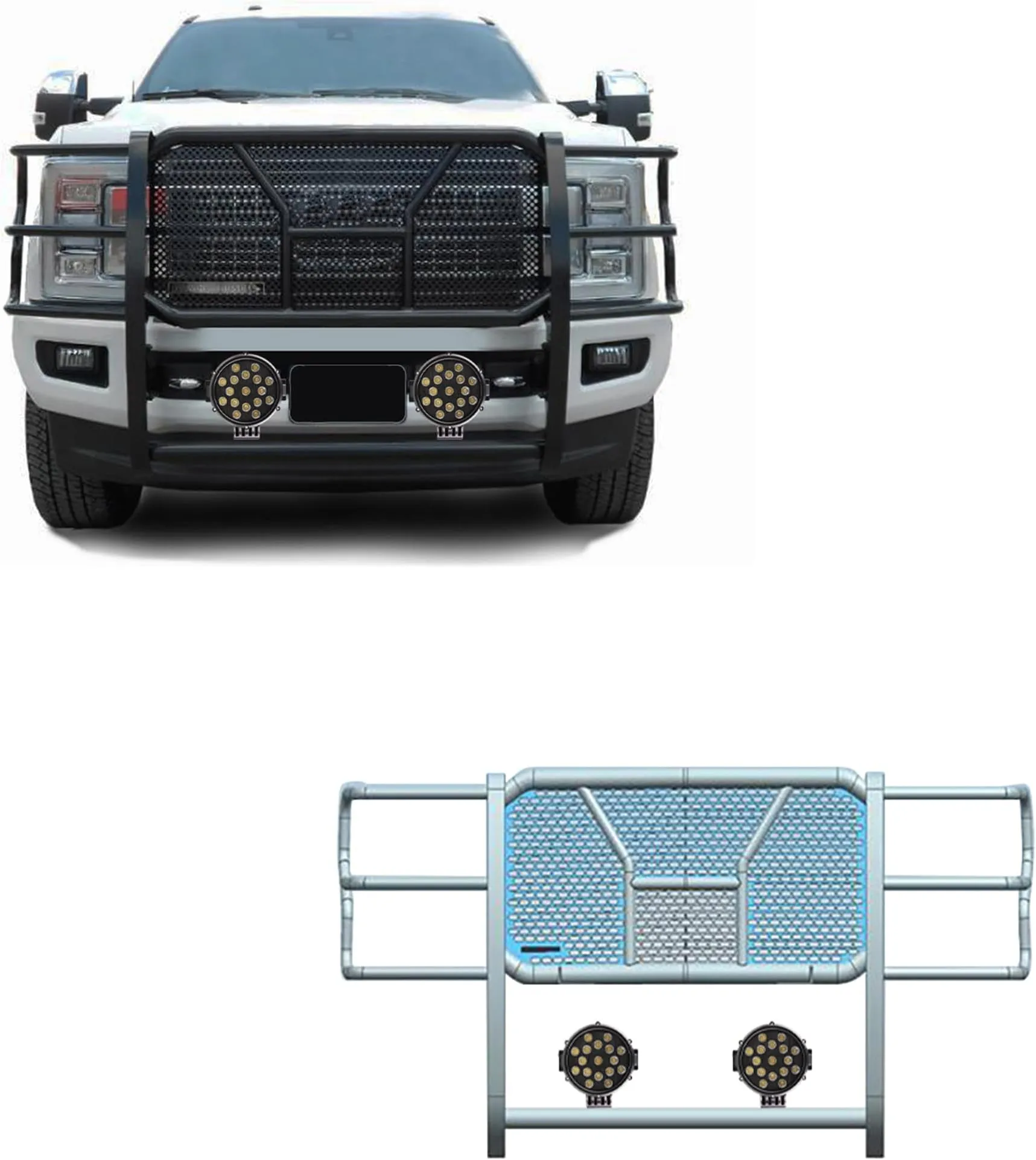 Front Chrome Mesh Grille Guard Brush Shield - Exterior & Body for Full-Size SUVs