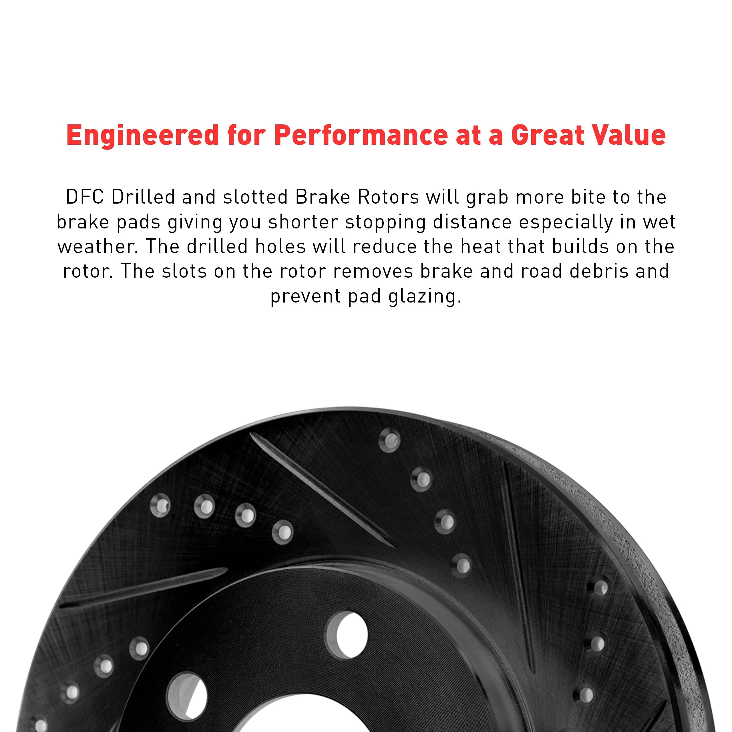 Front Performance Slotted Brake Rotors (Pair) - Brakes for Commuter Cars