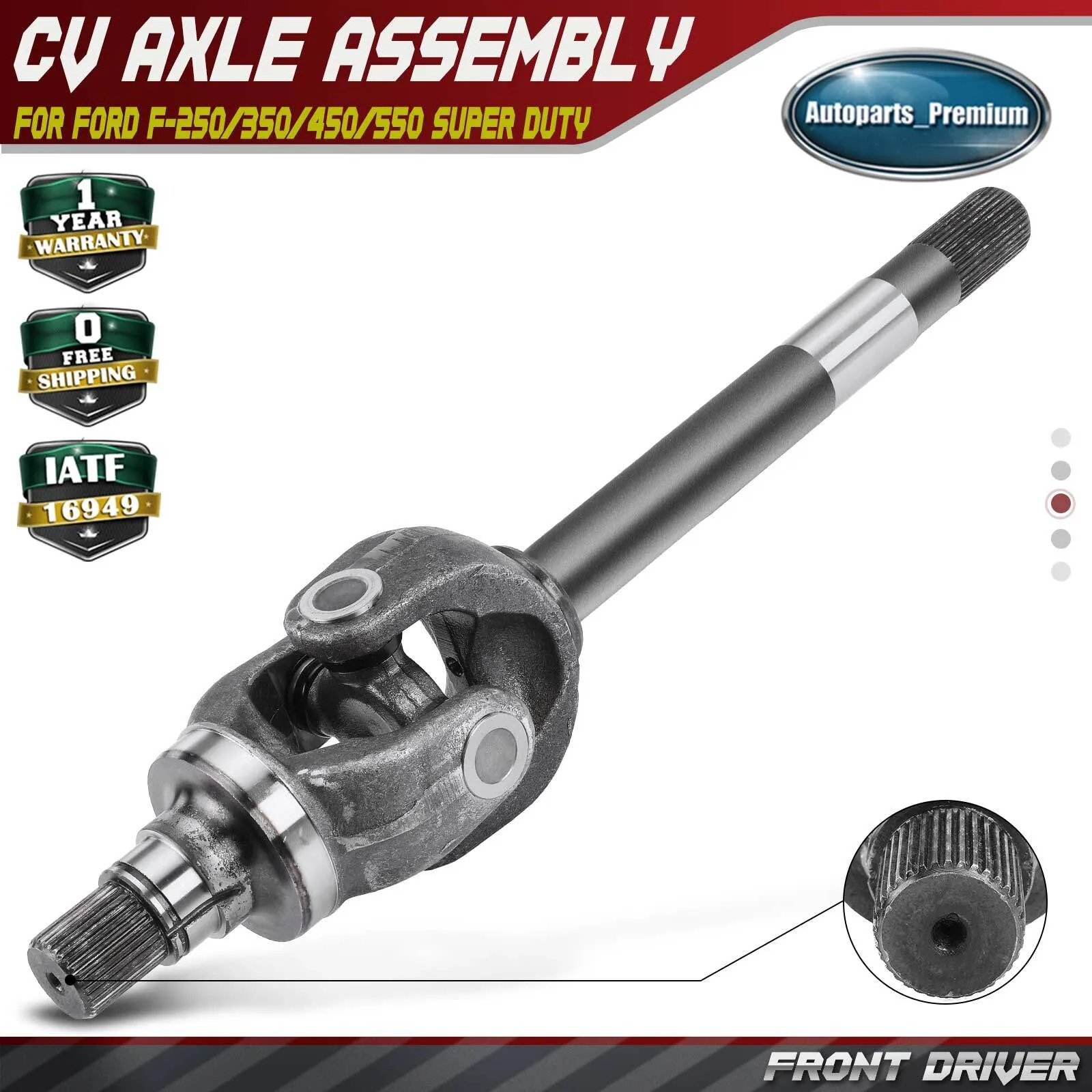 Heavy-Duty Front CV Axle Shaft (Left Side) - view 5