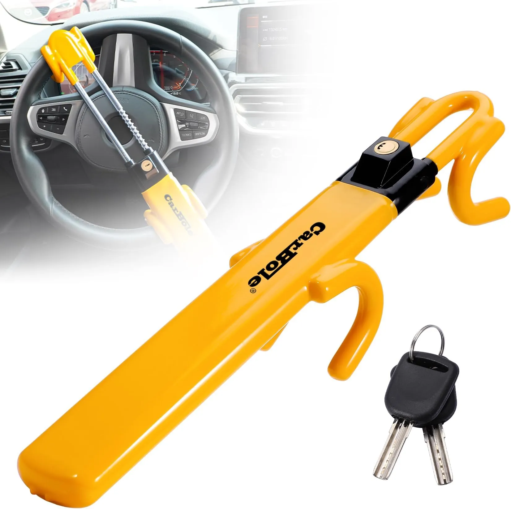 Heavy-Duty Steering Wheel Lock Security System - Interior Electronics for Fleet Vans