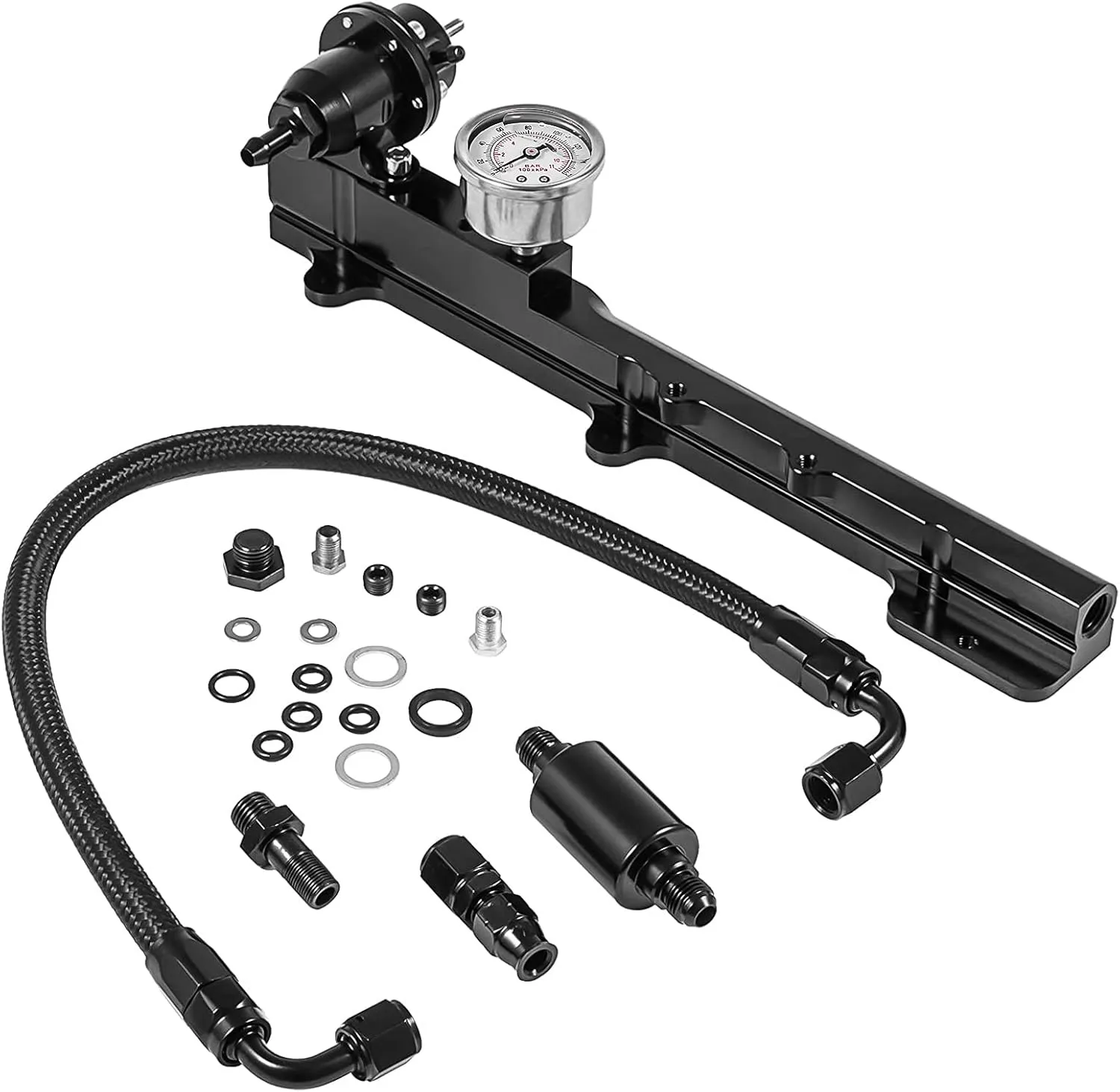 High-Flow Fuel Rail with Pressure Regulator - Exhaust & Fuel Systems for Track Cars