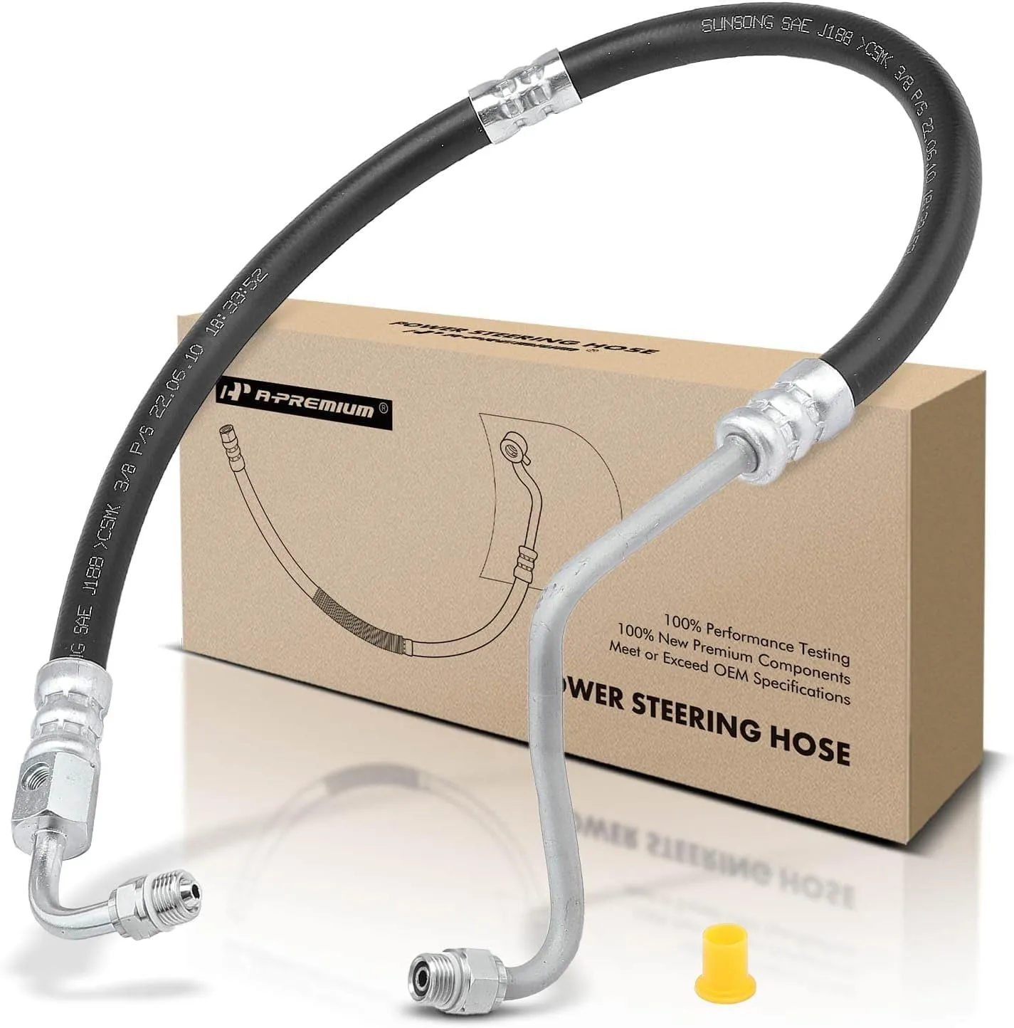 High-Pressure Power Steering Pressure Line Hose - Suspension & Steering for Older Sedans