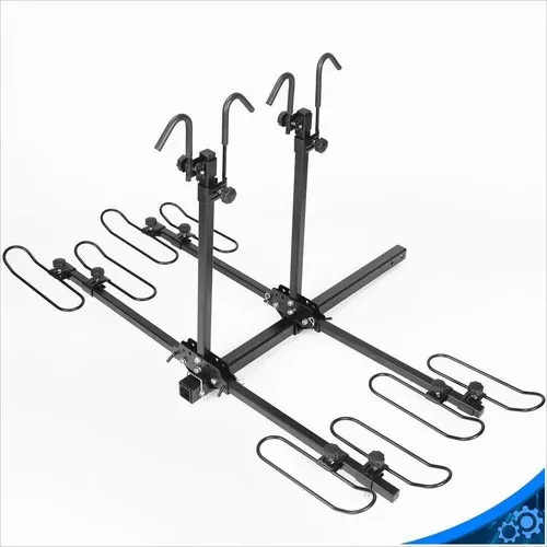 Hitch-Mounted Platform 4-Bike Heavy Duty Bike Rack - Towing & Utility for Family Travel